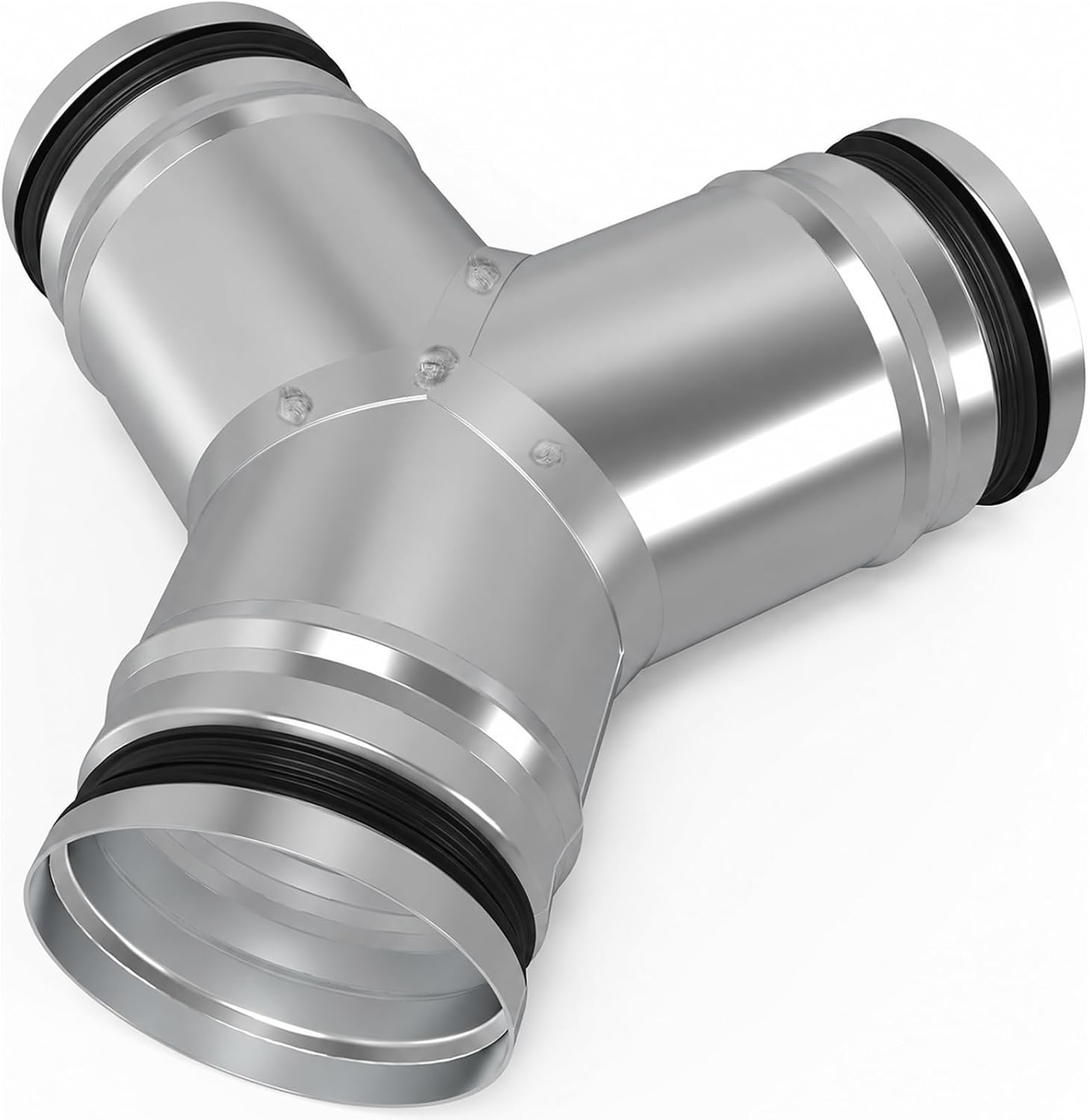 4 Inch 3 Way Duct Splitter, Y Shaped Duct Connector with Rubber Gasket