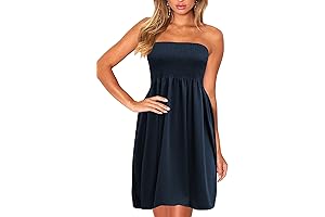 Summer Dresses for Women 2023 Beach Sexy: Tube Top Dress Floral Sundress