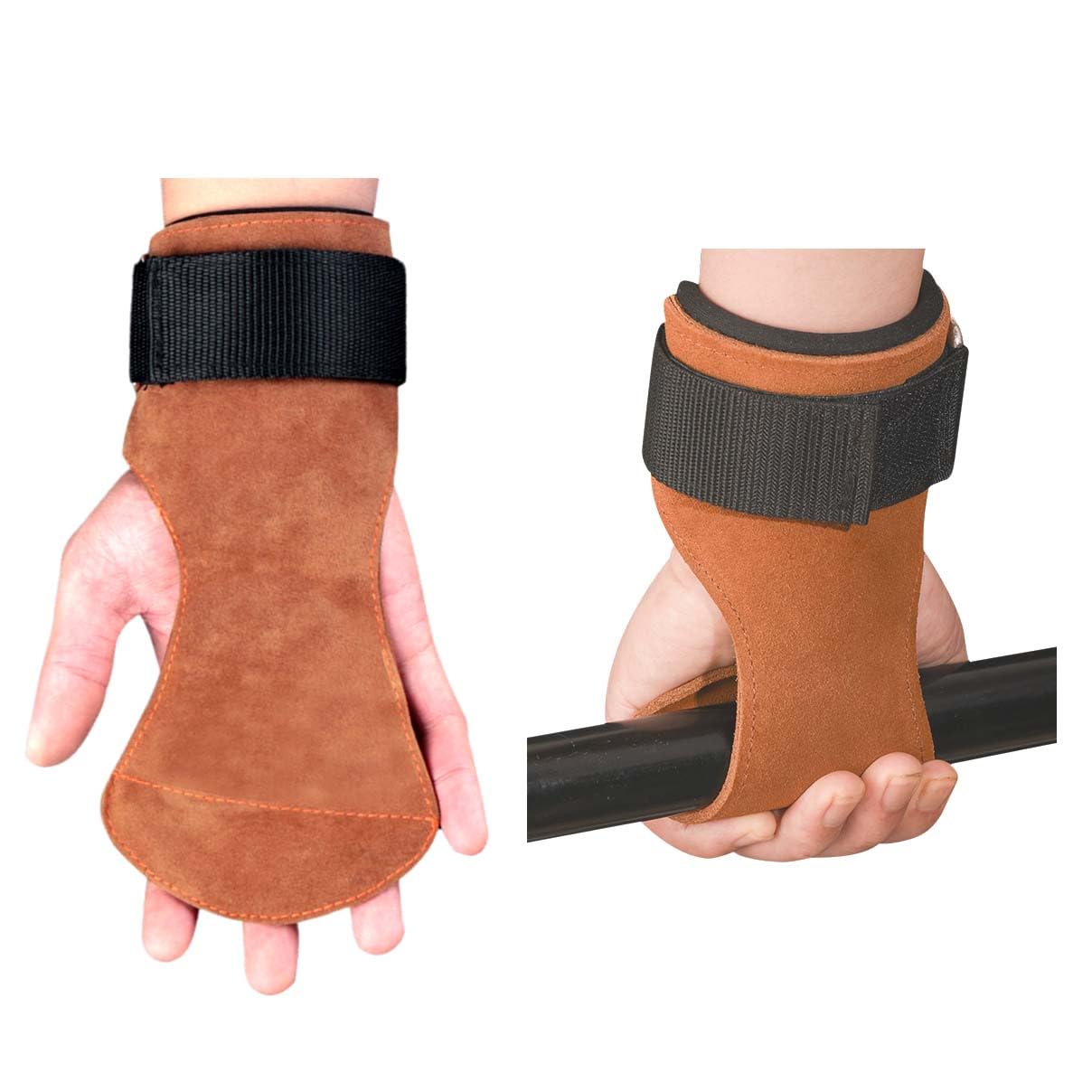 Weight Lifting Straps For Gym, Padded Wrist Straps For Weightlifting Deadlift Barbell Row Pull-up, Workout Straps Hand Lifting Grips for Men Women Hand Protection Microfiber Leather, Black