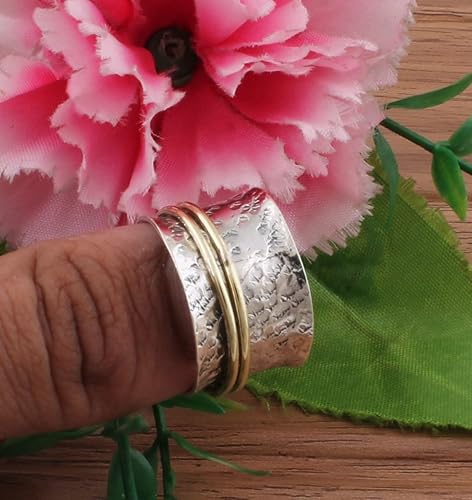 Miniatura 23 de Boho Spinner Ring, Mothers Day Gift, Silver 925 Women Ring, Sterling Silver 925 Ring, Fidget Spinner Ring,Women Silver Anxiety Ring