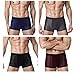 DCEHGEW 4 Pcs Men's Plus Size Underpants,Solid Moisture Wicking Breathable Mesh Stretch Athletic Boxers for Men-2 Gray 2 Black-XL