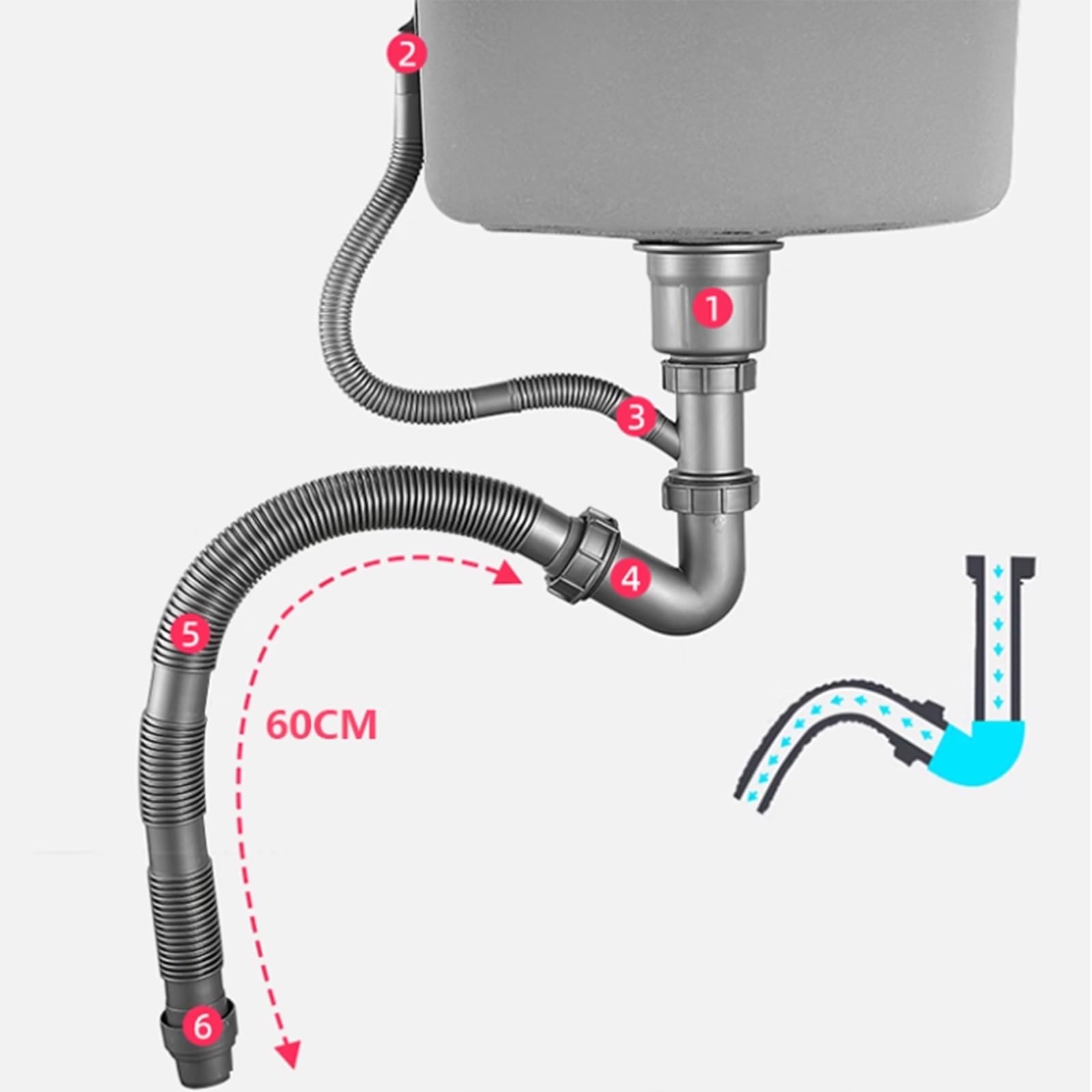 Mobiletto sottotop in Acciaio Inox Mobiletto da Cucina Piccolo con Vasca Singola e Rubinetto per Cucina con Preparazione di cibi umidi, Lavanderia (40 * 40 20 cm)