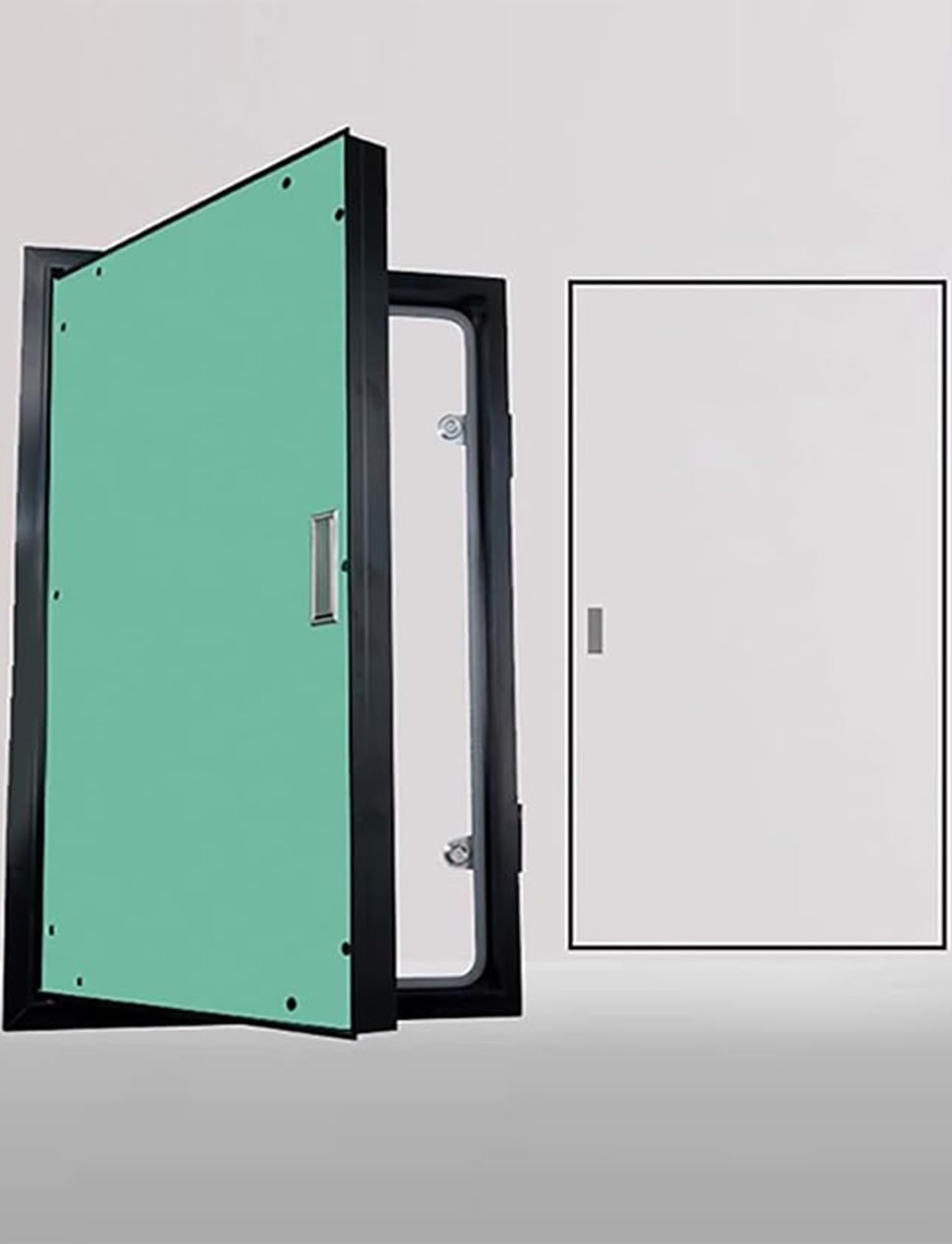 Trappe d'inspection noire avec cadre aluminium pour cloison sèche