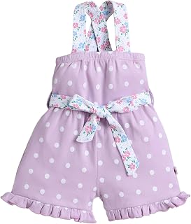 BUMZEE Girls Regular Fit Sleeveless Square Neck Cotton Polka Print Jumpsuit With Belt Price In India