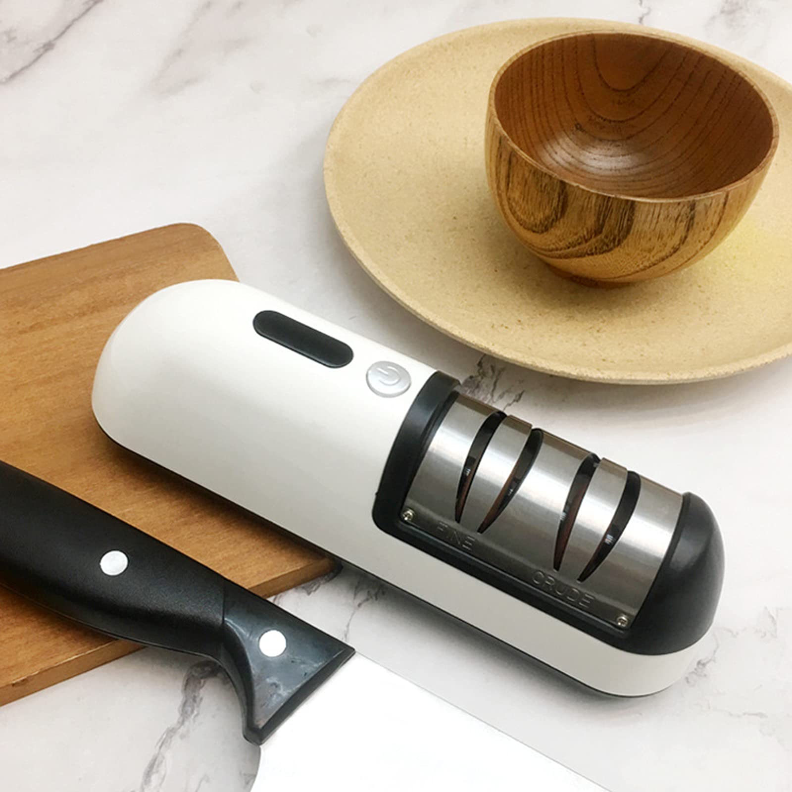 Electric Knife Sharpeners for Kitchen Knives Sharpening & Polishing,three-speed design,Automatic Kitchen Knife Sharpener Helps Repair,Restore,Polish Blades