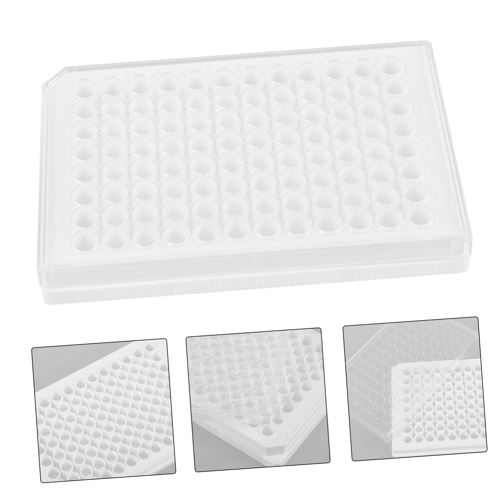 CIYODO Culture Plate Laboratory Equipment Science Experiments Round Bottom Culture Plate Culture Tray with Lid Tissue Culture Plate Culture Plate with Lid Plastic White
