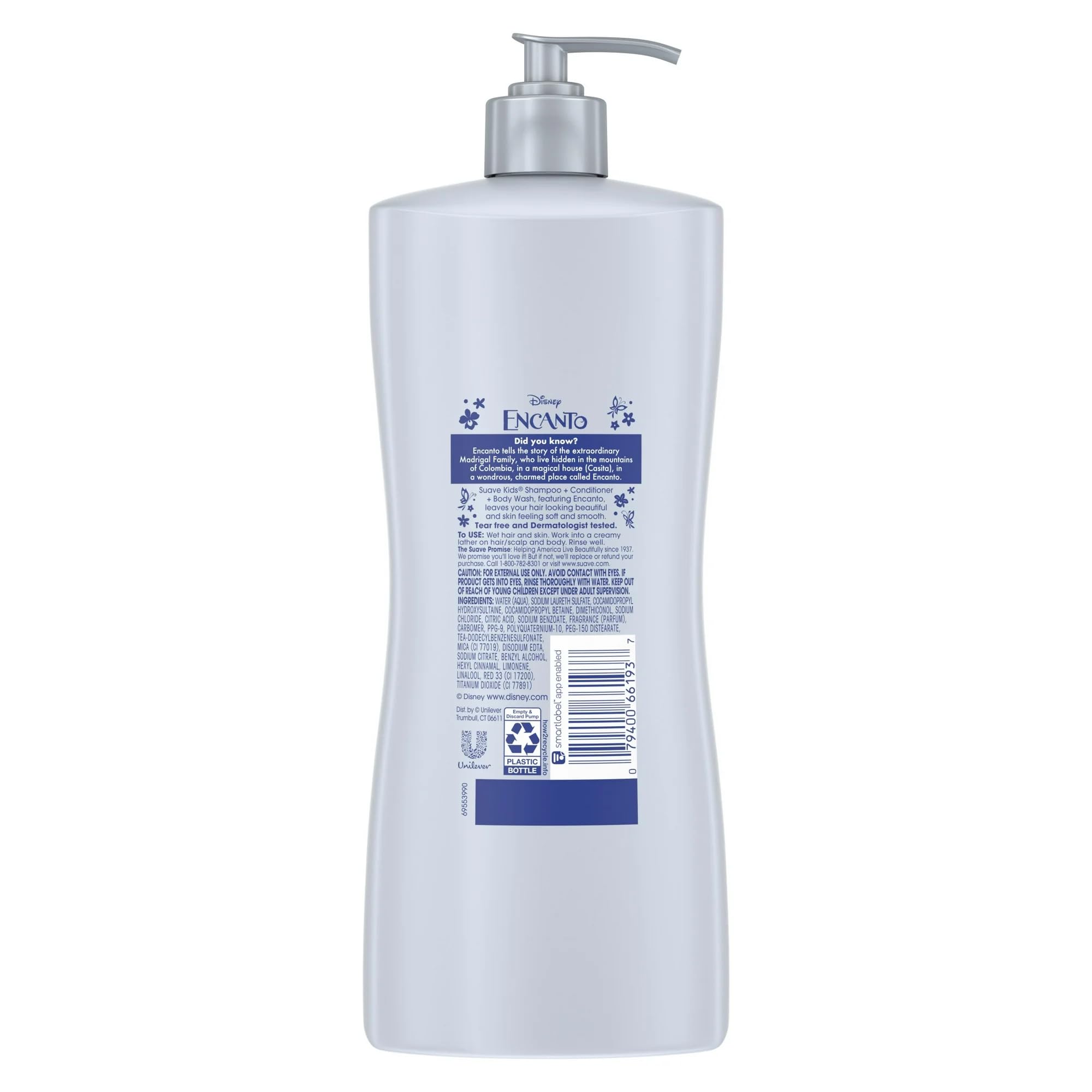 Suave Kids 3-in-1 Shampoo Conditioner & Body Wash, for Kids, Dermatologist Tested and Tear-Free Encanto Magical Berry, 828ml 4