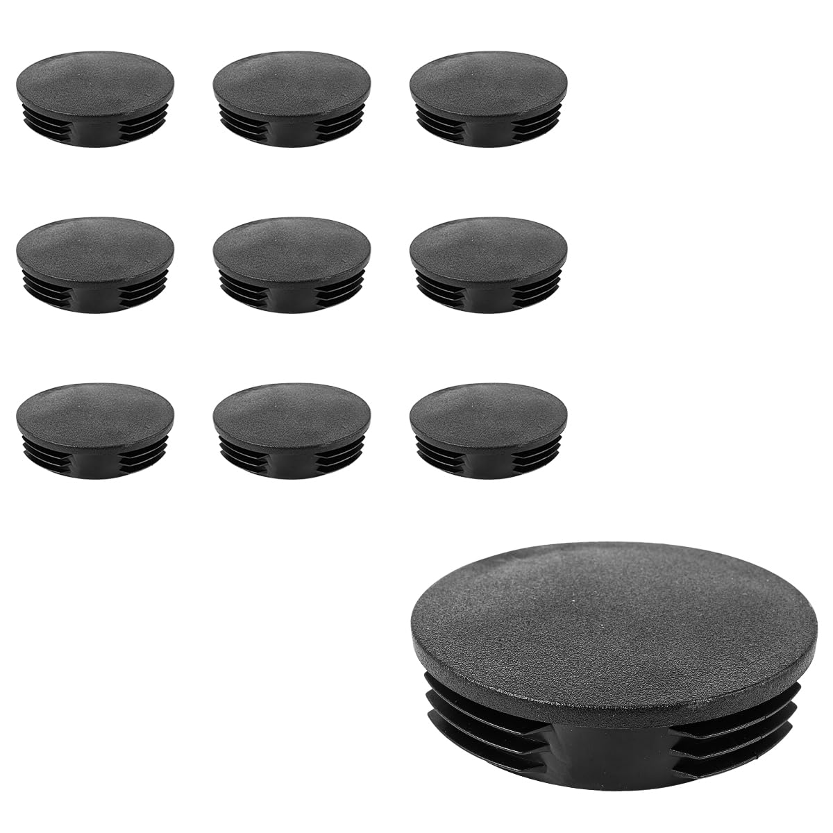 100mm Dia Black Plastic Tubing Plu g, Round Post End Caps for Handrail, Stair Newel & Guardrail Tube, 10Pcs Set