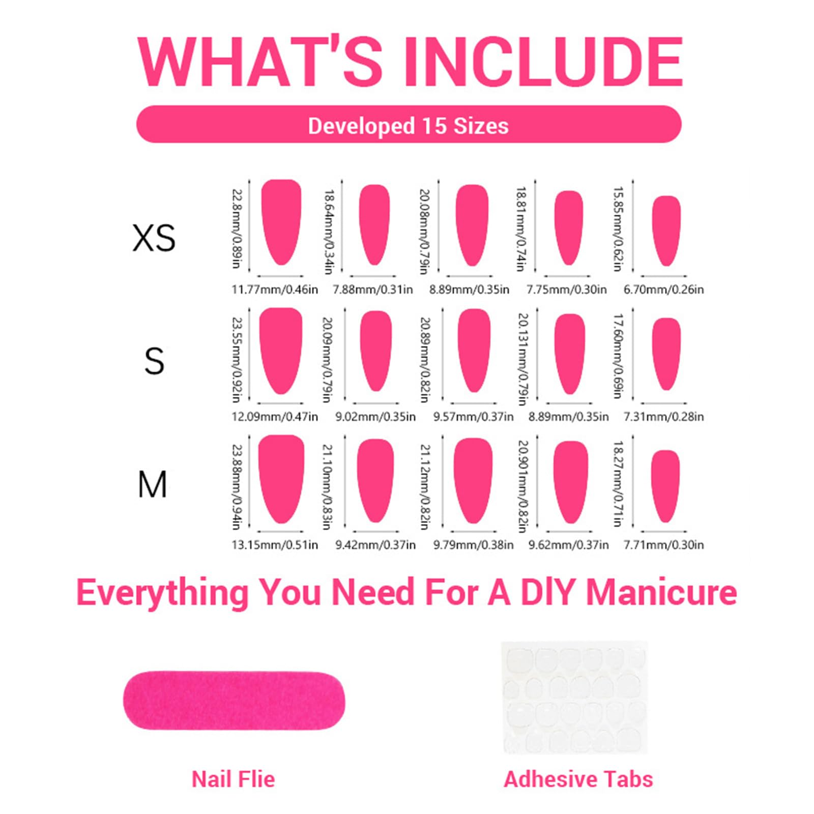 FrostyFlair Press On Nails, 30 Pieces 3D Flower Sticker Nails, Medium Almond Fake Nails - Image 2