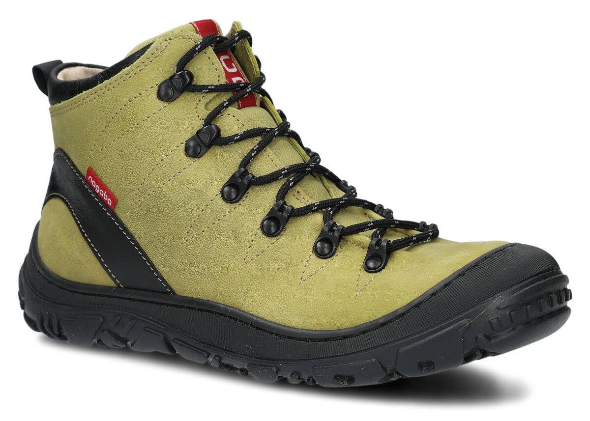 NAGABA - Heren wandelschoenen - Trekkingschoenen - Heren outdoorschoenen van echt leer, met veters - Wandelschoenen, leren schoenen met dikke, antislipzool - Model 444 - Donkerblauw - 41