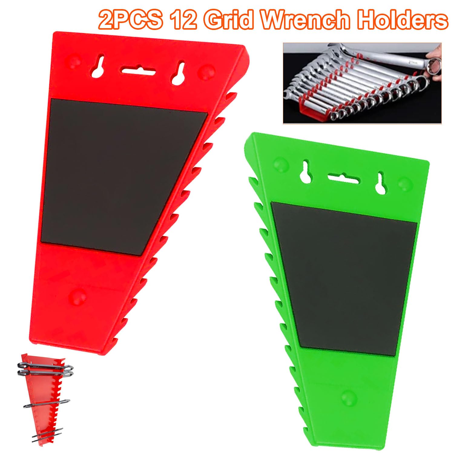 2 Supporti Magnetici Per Chiavi Inglesi - Organizza Attrezzi Da 5mm A 27mm, Pannello Parete Magnetico