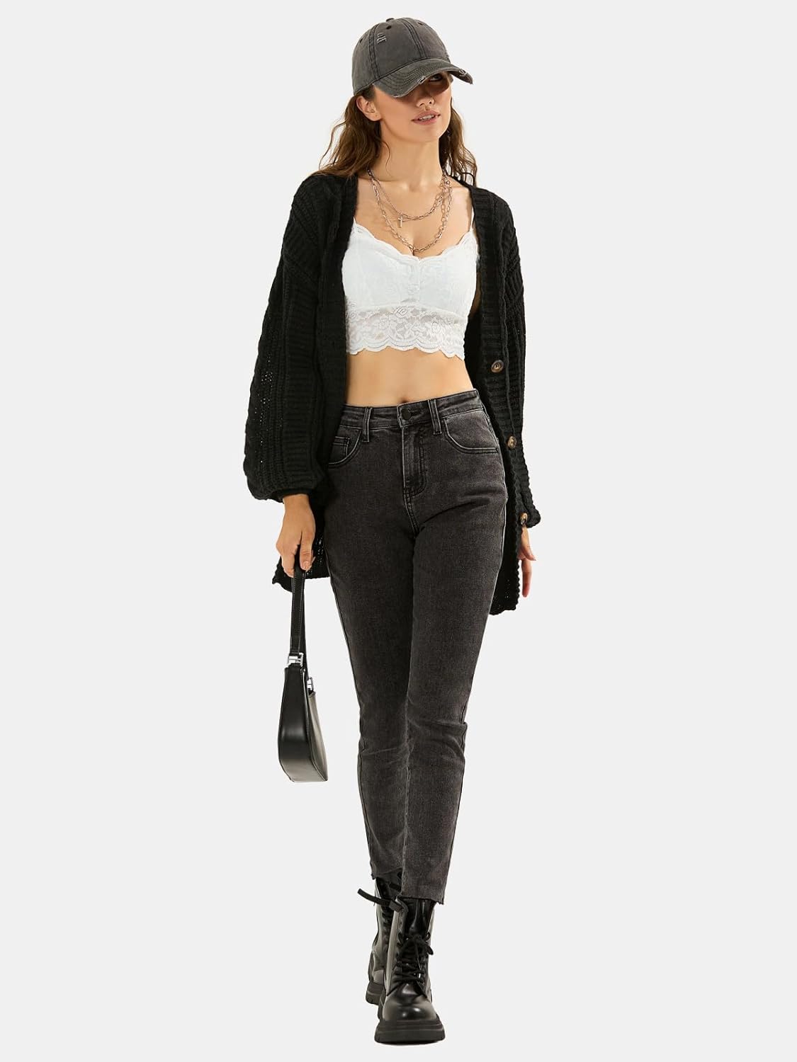 EXLURA Womens 2026 Oversized Cardigan Sweaters Fall Winter Lightweight Soft Knit Cardigan Open Front Button Outwear Coats - Image 5