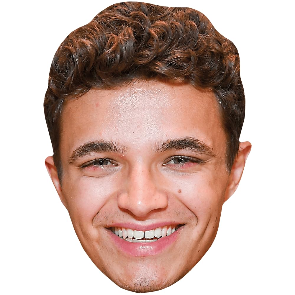 Lando Norris (Brown Hair) Celebrity Mask, Flat Card Face, Fancy Dress Mask