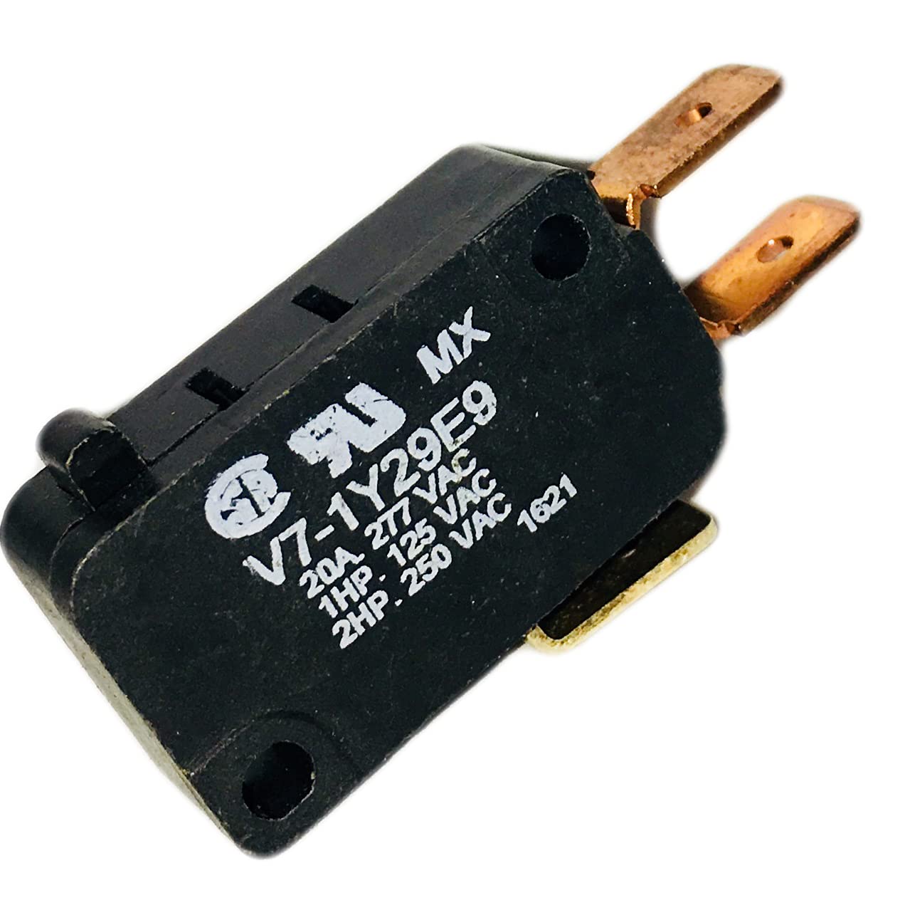 V7-1Y29E9 Basic/Snap Action Switches SW Snap Act SPNO 20A 277VAC Plung Qk Conn RoHS: Compliant
