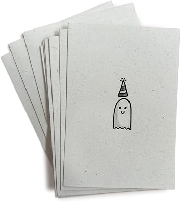 Sugartown Greetings Friendly Ghost Celebration Cards - 24 Note Cards with Envelopes - For use as Birthday Cards, New Years Cards, Thank You Cards