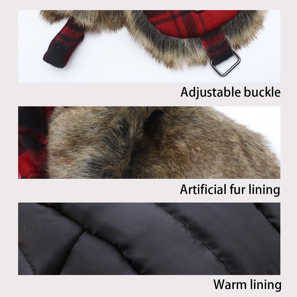 Fliegermütze Winter Wool Mütze Pilotenmütze mit Kunstfell Ohrenschützer für Herren und Damen