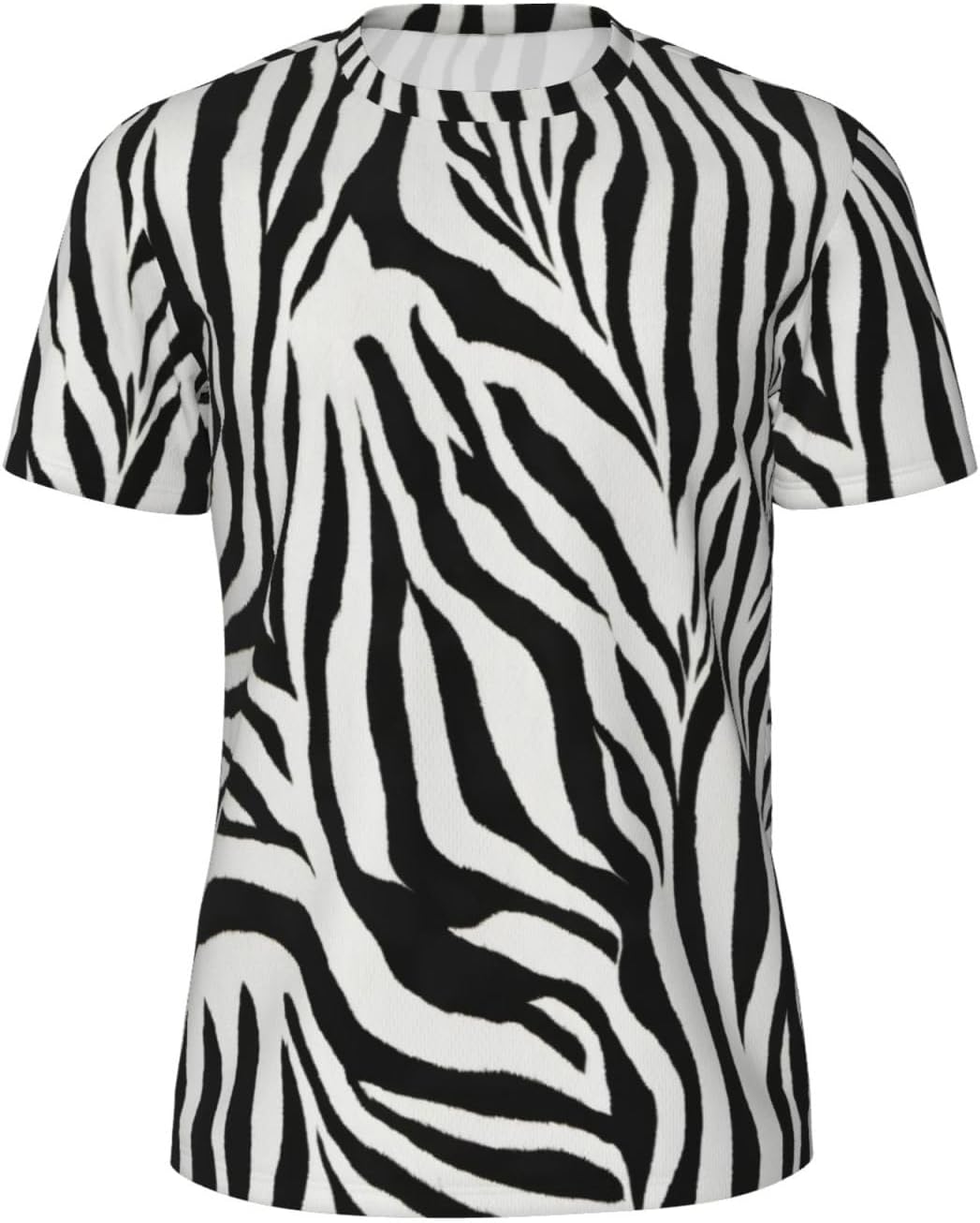 Zebra Print Print Mens Short Sleeve Mesh T-Shirt Breathable Athletic Gym Running Casual Sports Wear