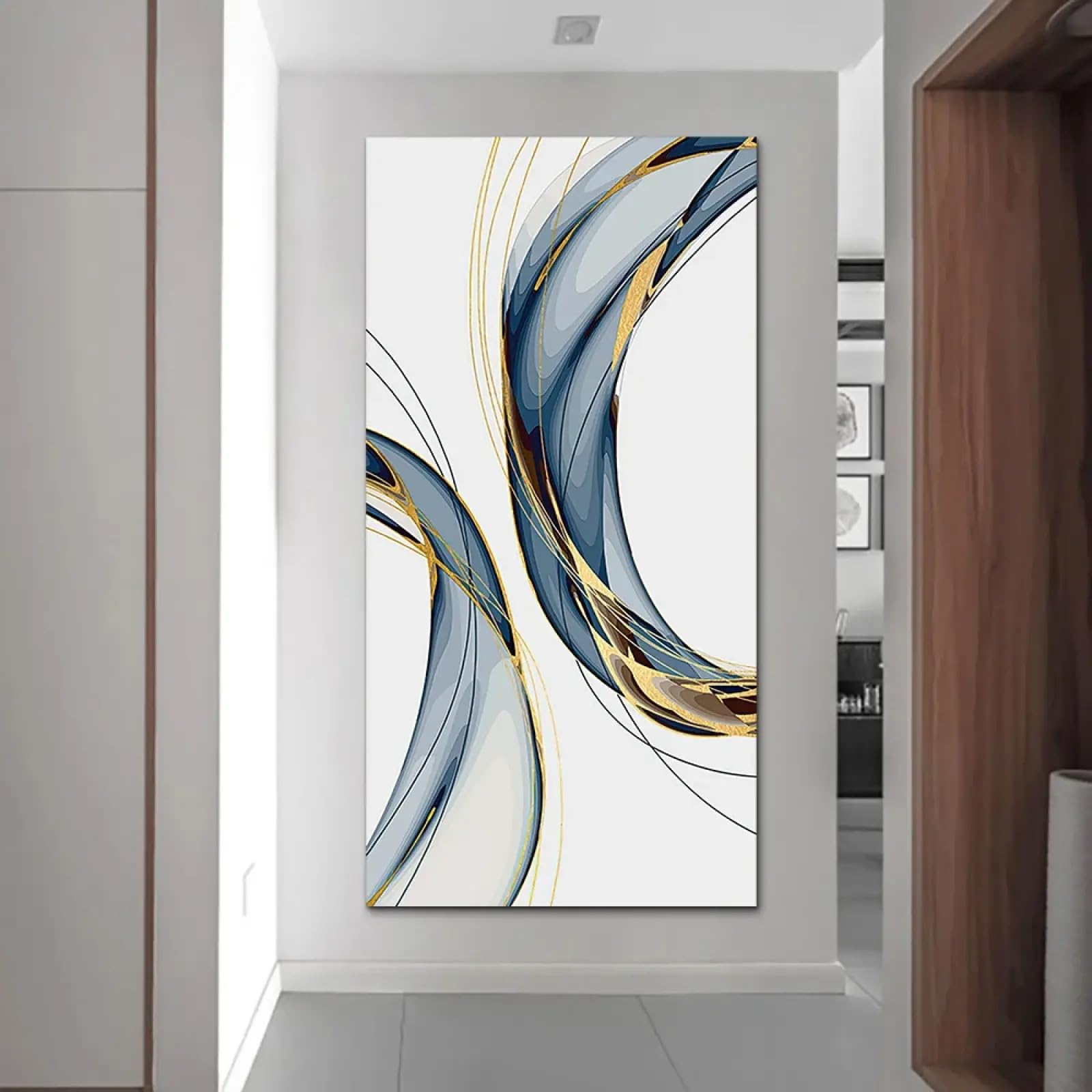 Affiche abstraite lignes or et noir pour moderniser vos murs - 8