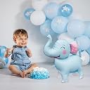 ARV ZONE Jungle Safari Theme 2nd Birthday Decoration Kit, 3D Elephant Foil Balloon with Blue White Gold Chrome Balloon Garland Arch Kit for 2 Years Birthday (ELEPHANT 2) gallery image