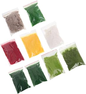 SUPVOX 9pcs Static Grass for Miniature Scenery Crafting Realistic Grass Powder Various Shades for Dioramas Model Railroads and Table Projects
