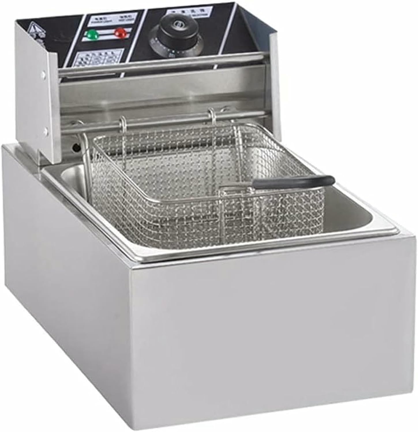 Commercial Deep Fryer Fat Fryer Basket, 10L/20L Single Cylinder Electric Fryer 2500W Stainless Steel Fat Fryer with Fryer Basket for Home Kitchen Restaura