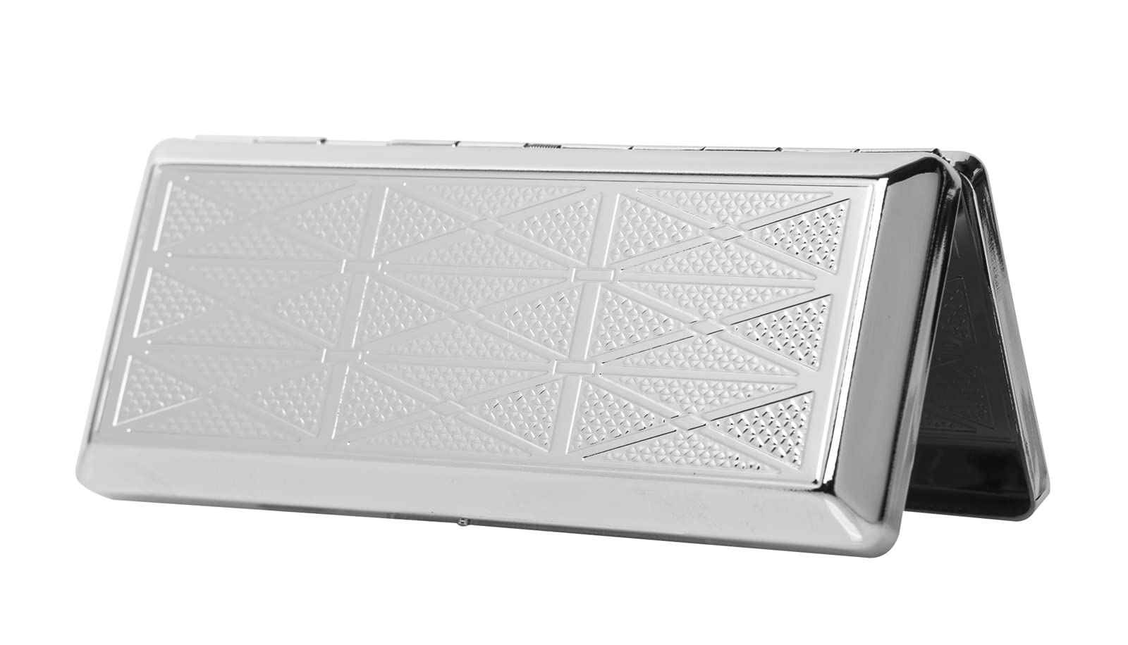 Beautiful Stylish Simple Unilateral Metal Ladies and Men's Cigarette Case,Holds 10 120's Capri Cigarettes (Arabesque Rose Gold): 10pcs 100mm Grass Silver