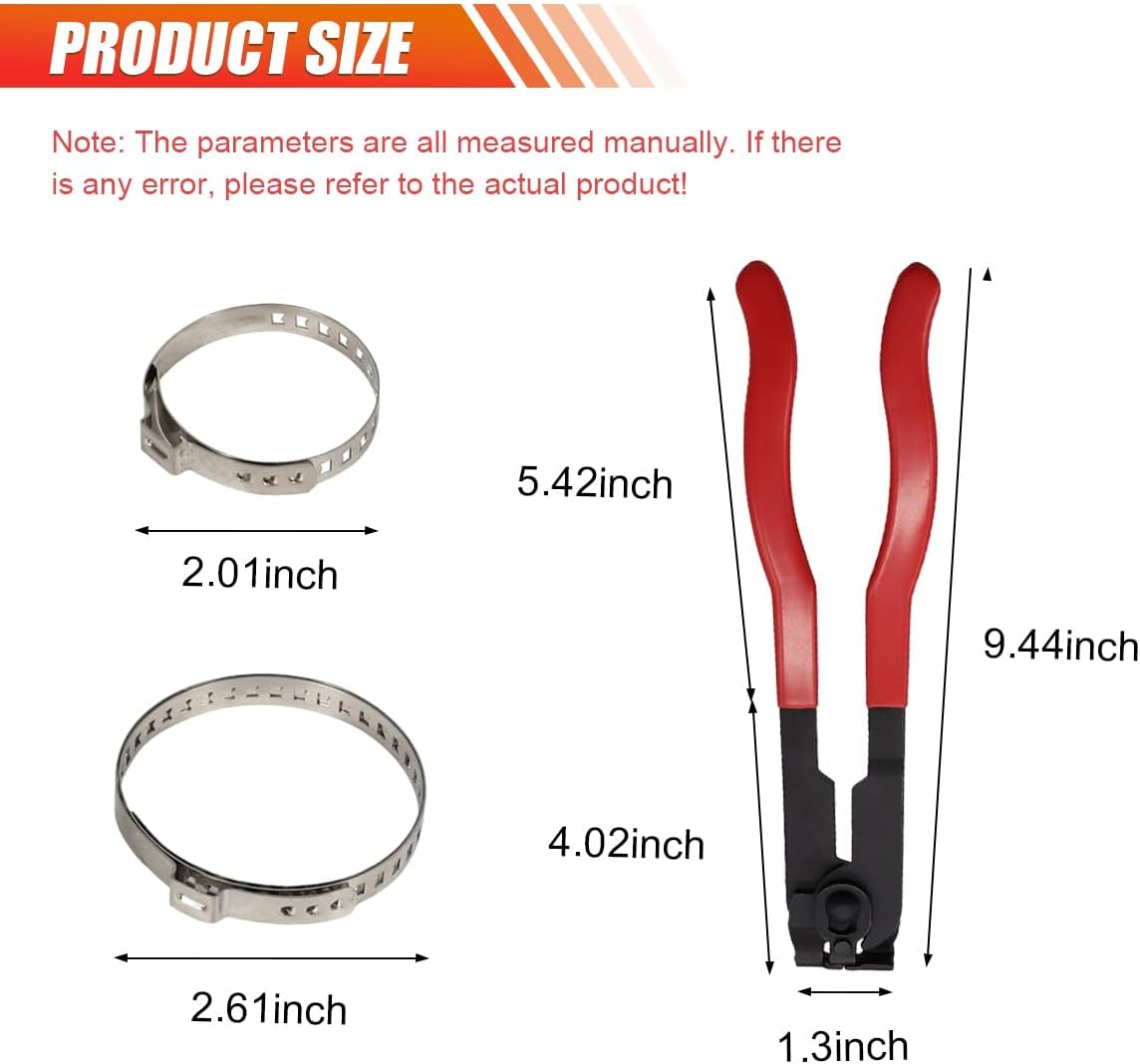 CV Boot Clamp Plier, Ear Type CV Boot Crimp Tool, Carbon Steel Axle Boots Clamp Plier, Universal Car Repair Tool for Most Cars (Tool&Clamp)
