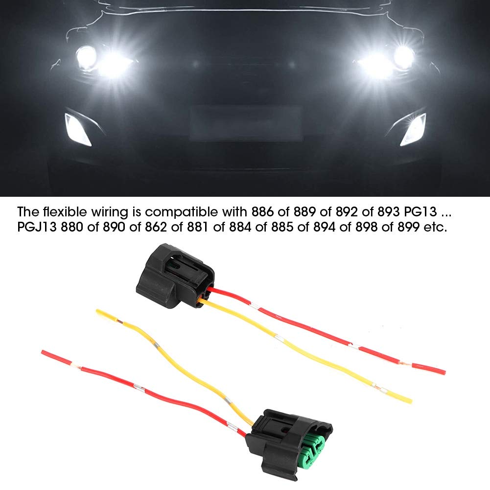 Presa per cablaggio adattatore femmina, 2 pezzi Auto moto Presa per cablaggio adattatore femmina Base portalampada Lampadina Connettore cavo femmina per H8 H9 H11