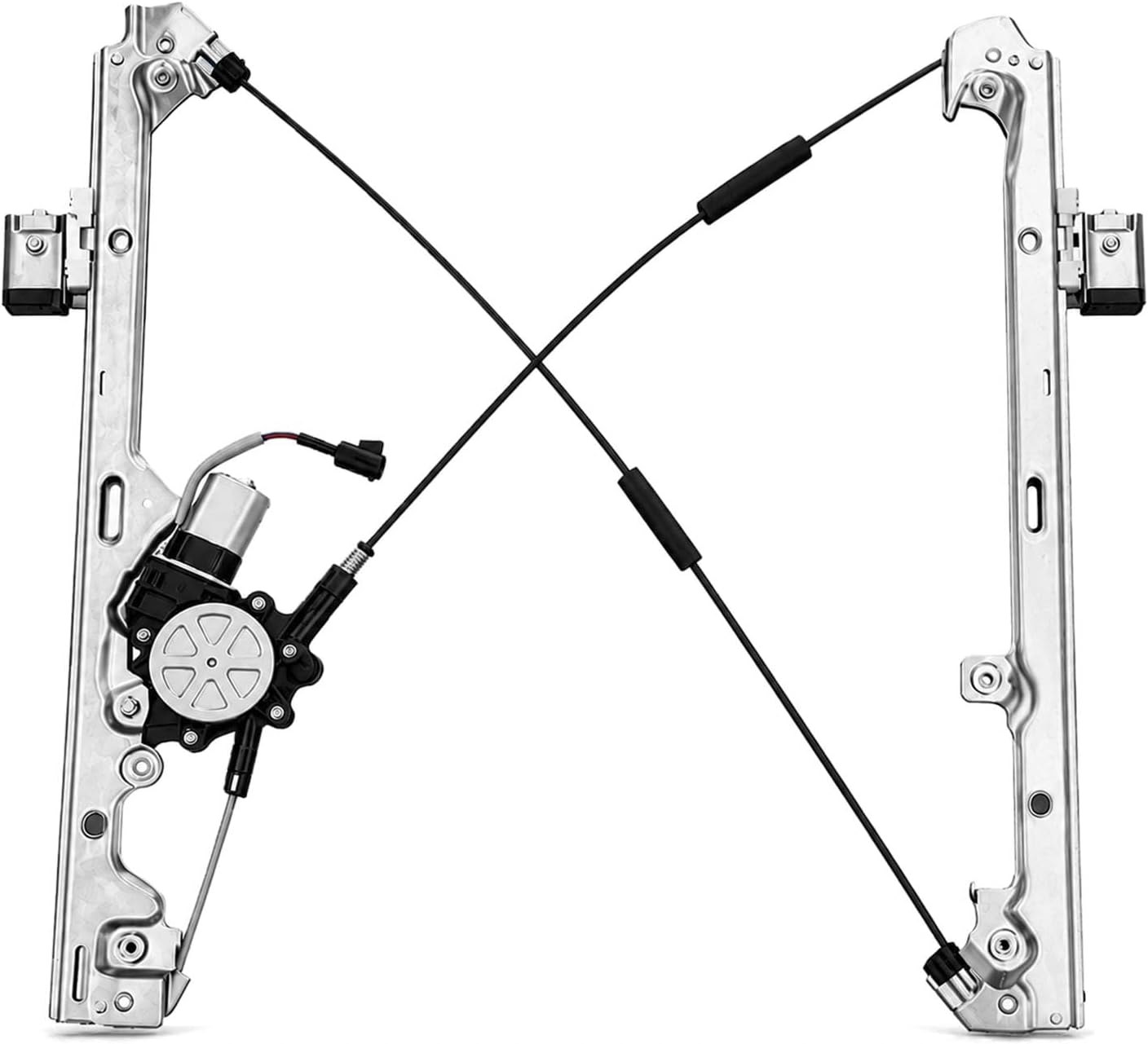 Front Driver Side Power Window Regulator with Motor (2 Pins) Fit for 2001-2006 Chevrolet Silverado 1500 3500, Avalanche Suburban GMC Sierra 1500 2500 3500 Yukon XL Cadillac Escalade, 741-644