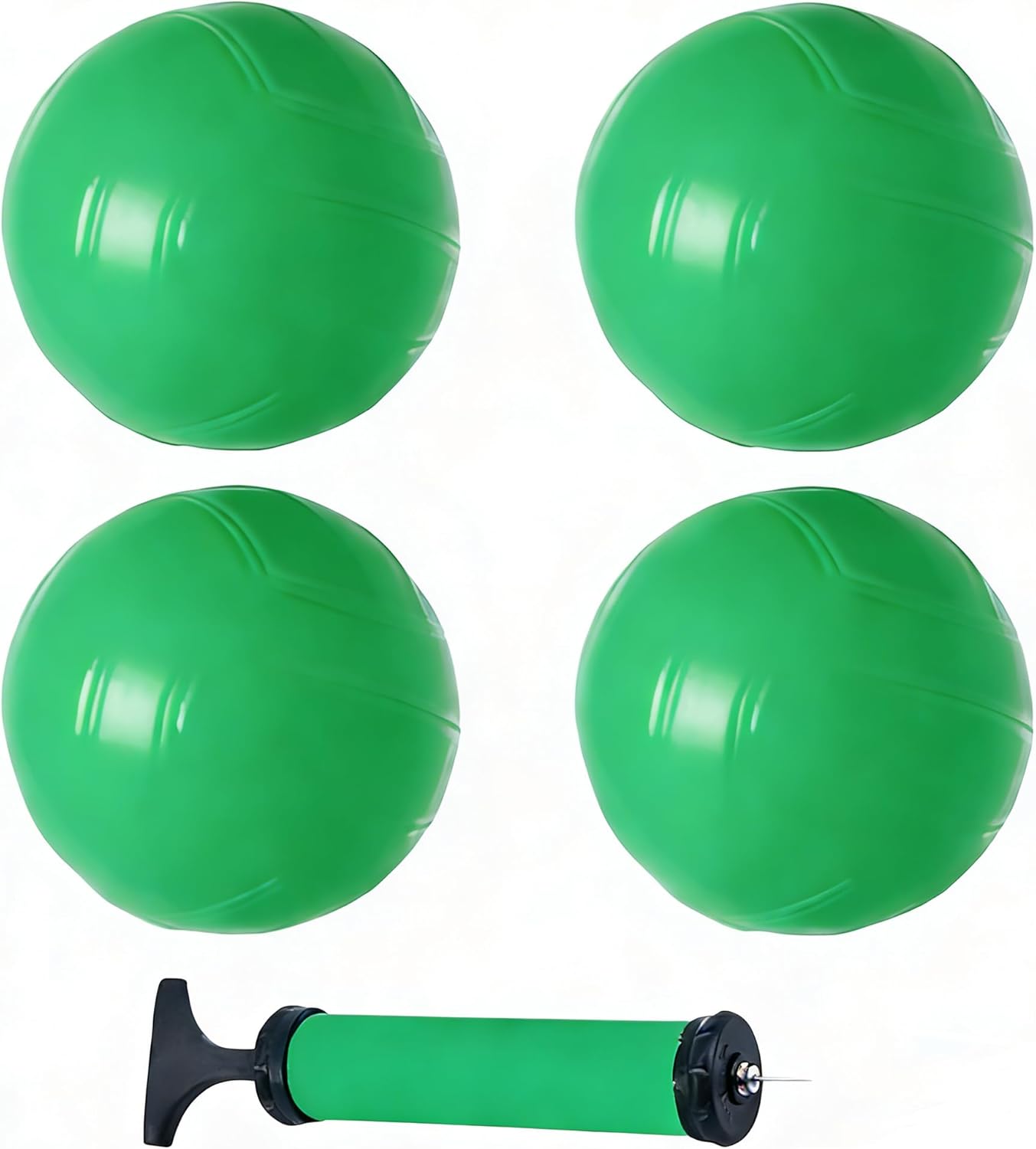 Spike Replacement Balls 3.5inch Green Soft Beach Balls 4-Pack for Round Net Game Pool Game Mini Volleyball