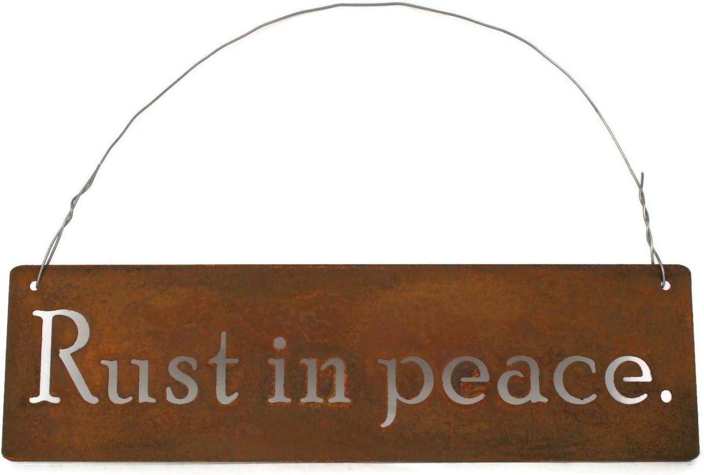 Rust in peace. Metal Garden Hanger (14" Wide, Naturally Rusted)