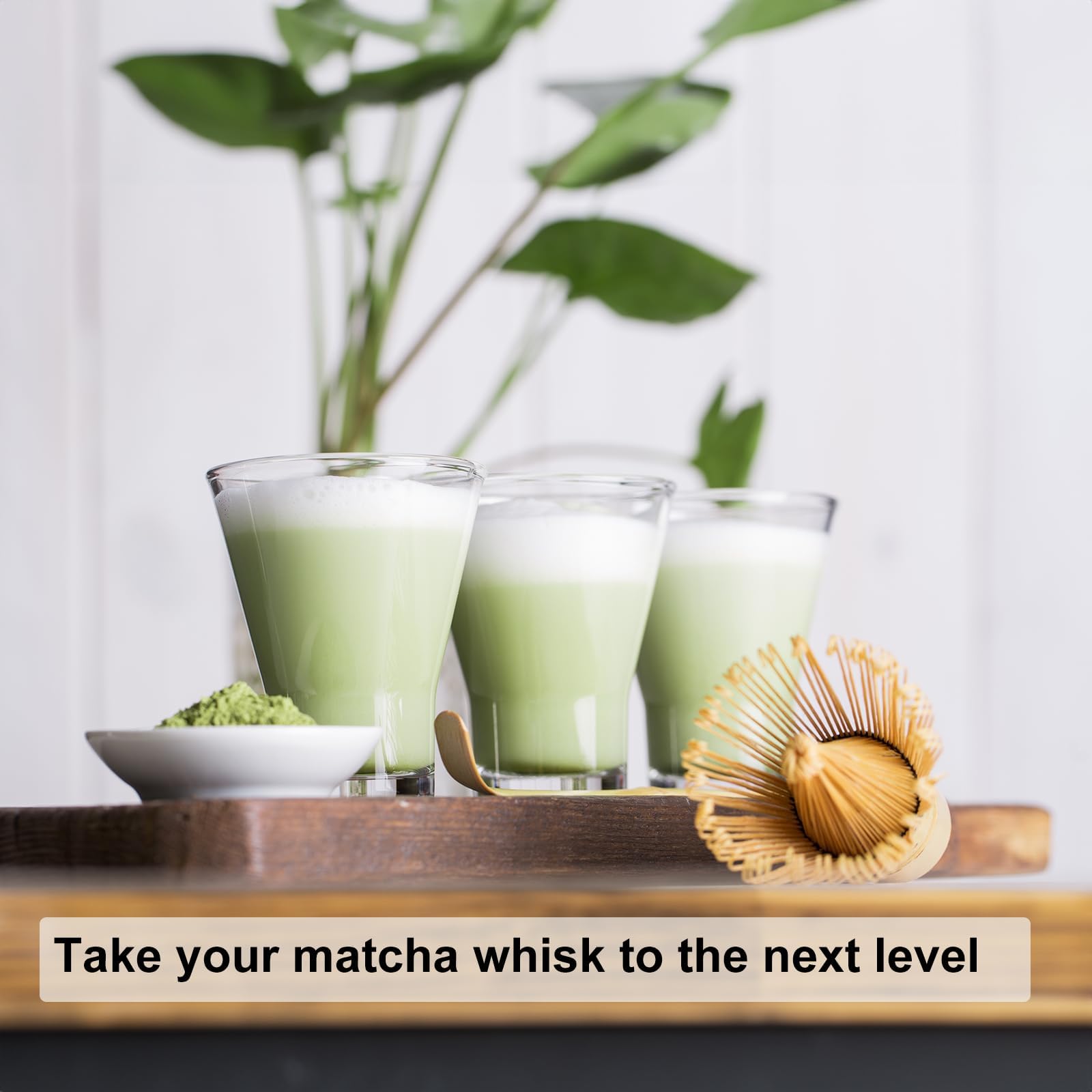 Batidor de Bambú Natural Chasen Tradicional de 100 Varillas Matcha, Té verde, 100T
