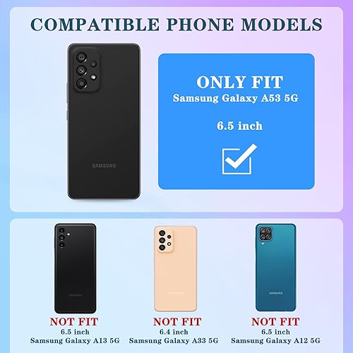 Miniatura 2 de Coralogo Funda 3 en 1 para teléfono Samsung Galaxy A53 5G con purpurina brillante para mujeres y niñas, cubierta brillante con bonito diseño floral