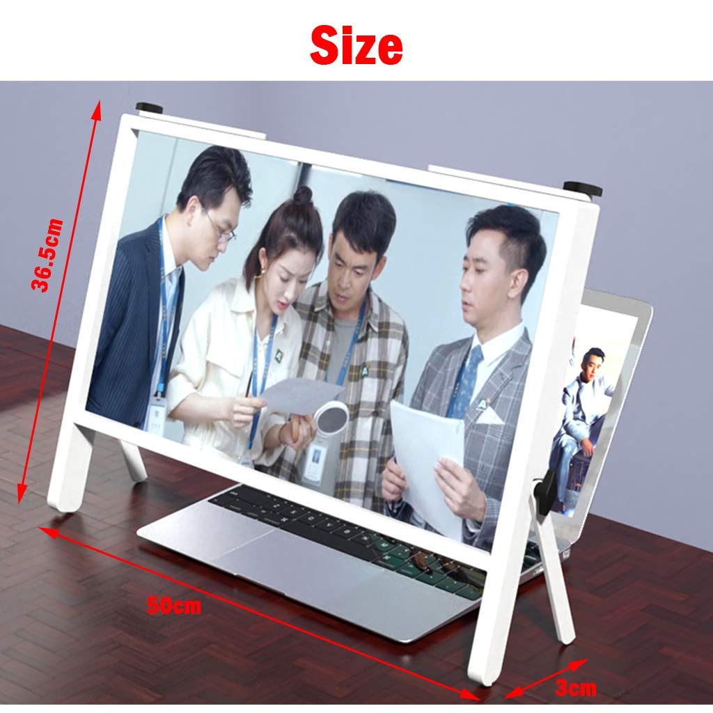 YXCKG Grand Grossissant Ecran Loupe pour Portable Pc Écran D'ordinateur Portable 21", Regarder des Vidéos De Films, Loupe De Lecture HD, Amplificateur Agrandi De Projecteur D'écran avec Support