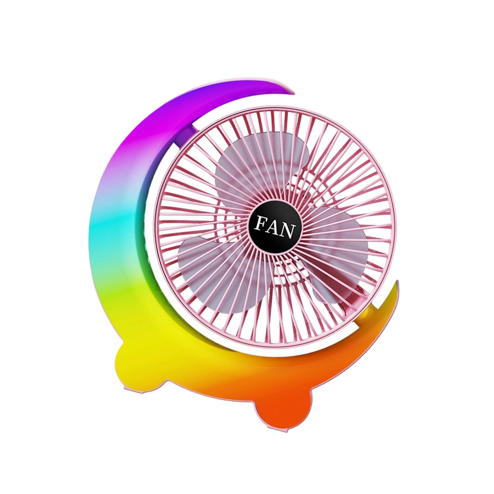 Kalttoy Portable USB Rechargeable Desk Fan with LED Light 3 Speed for Bedroom Outdoor Portable Desk Fan
