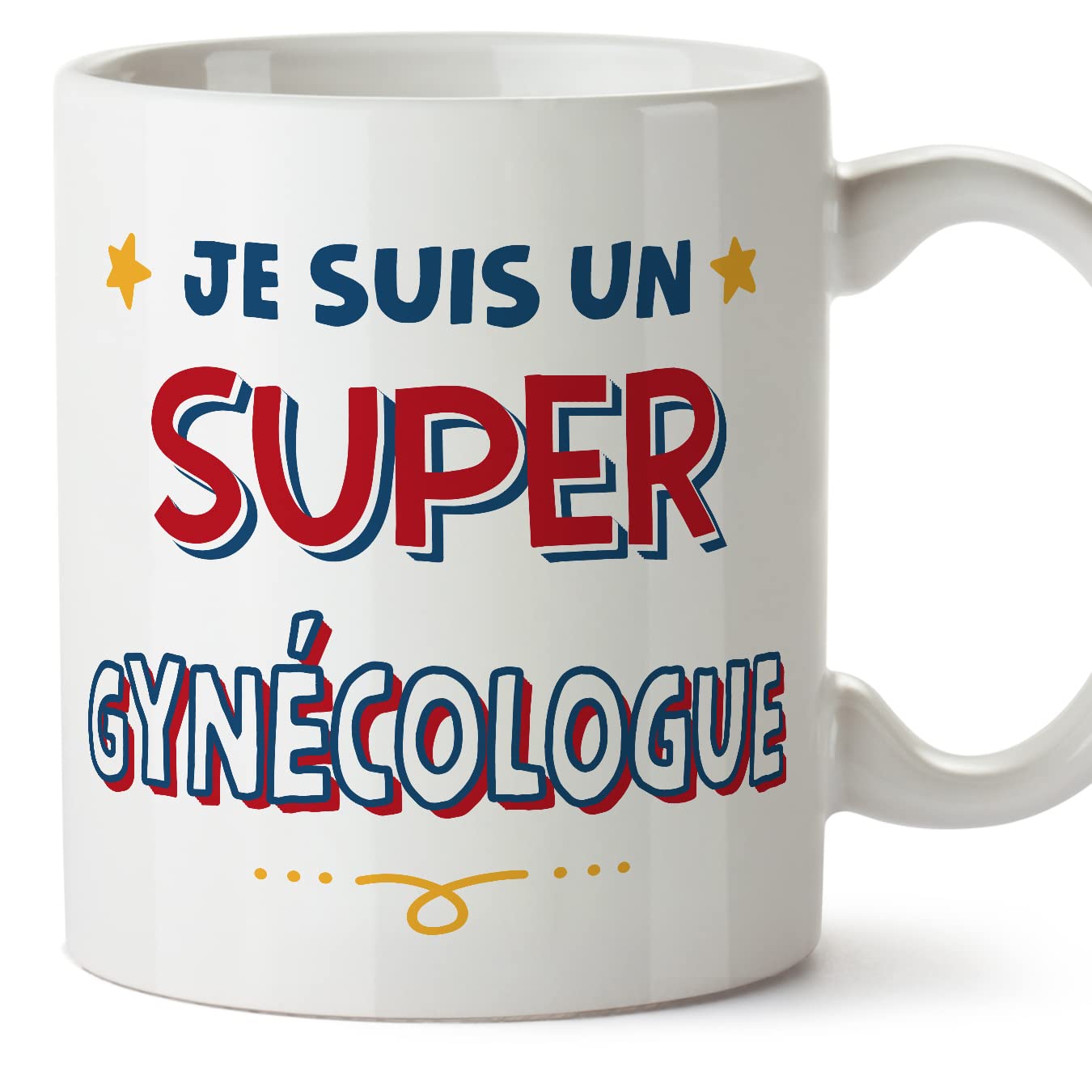 MUGFFINS Gynaecologist Man Mug - in French - Je Suis Super - Funny Gift for Colleagues - Ceramic 11oz Mug