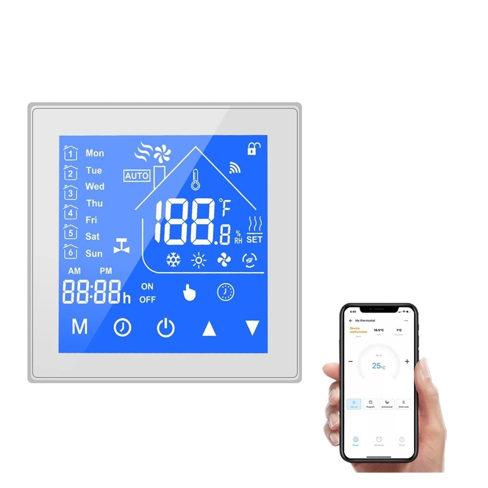 Termometro da interno igrometro digitale Termostato wifi intelligente riscaldamento digitale acqua/gas caldaia termostato di temperatura di temperatura del pavimento elettrico wireless wireless Con di