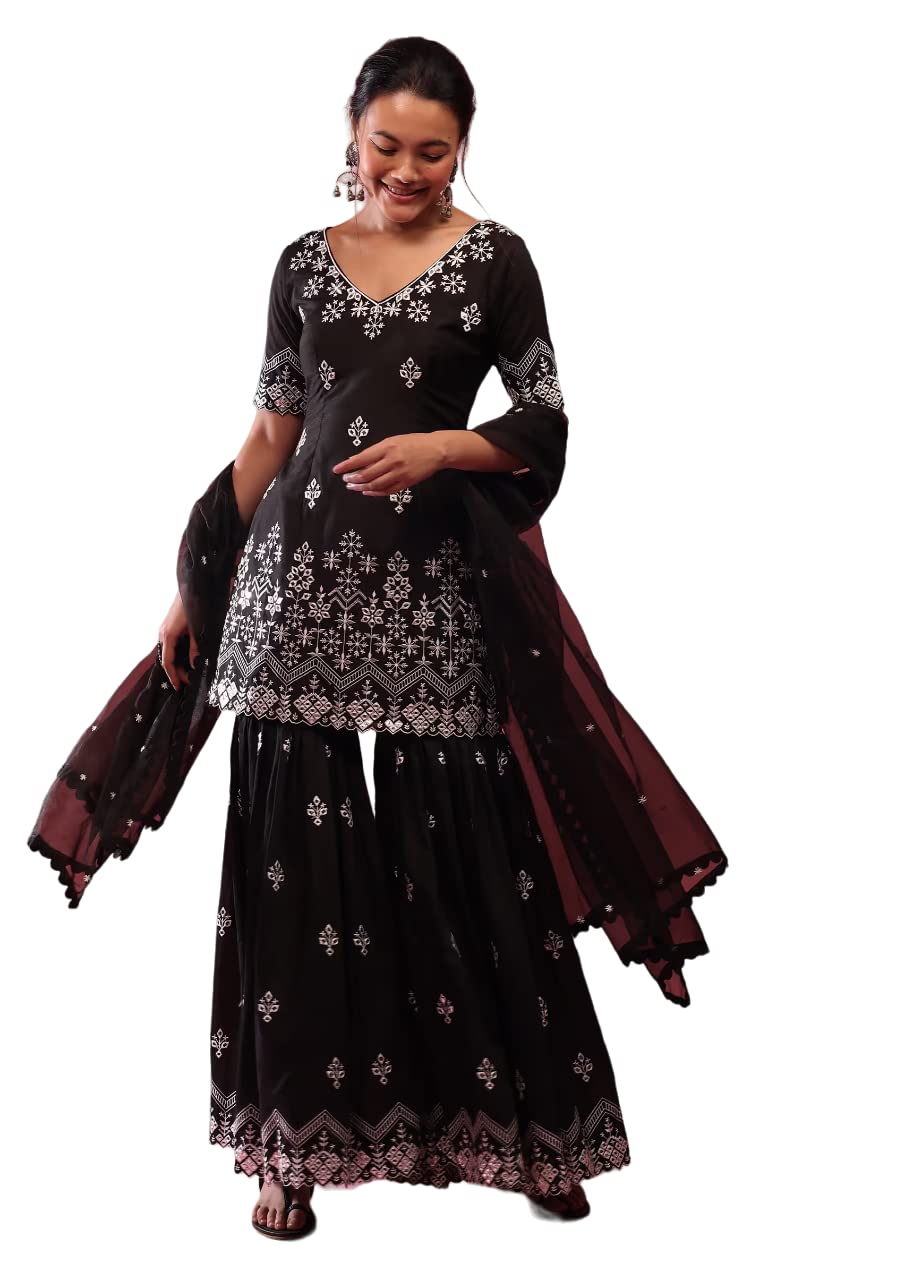 BollycluesWomen's Sharara suit Set With Dupatta