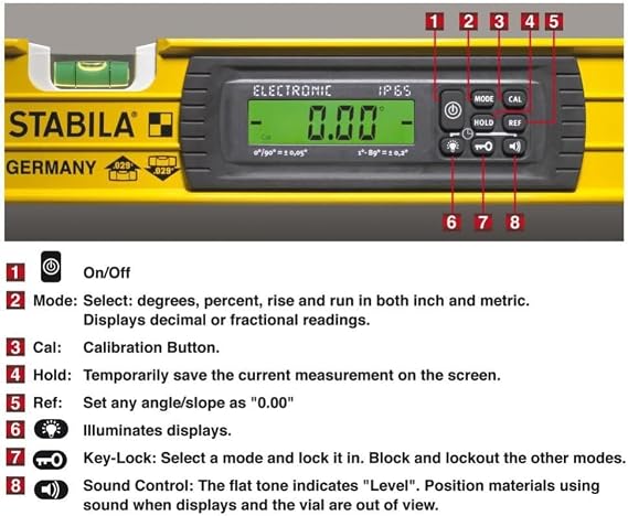 STABILA Magnetic TECH LEVEL 196, IP67, with Case, 48 in, Cat. No. 36548