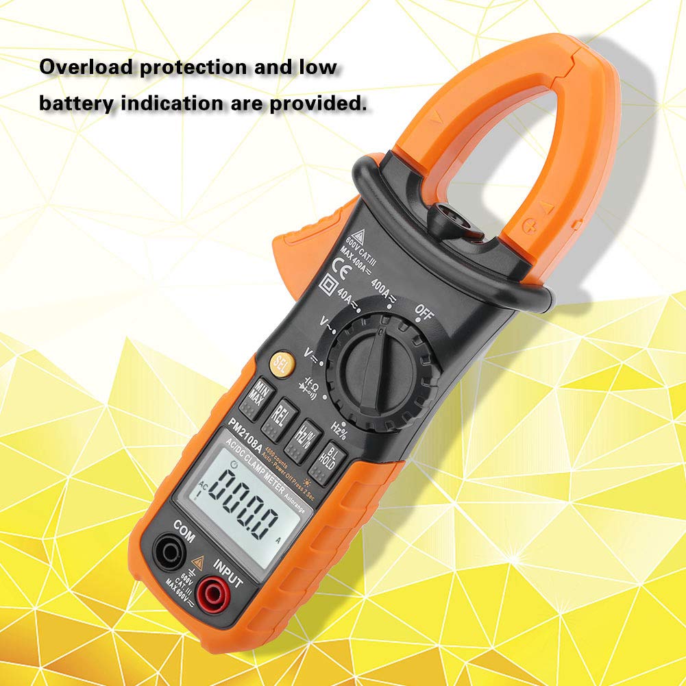 PEAKMETER PM2108A Pinza amperimétrica digital profesional AC DC Tensión Corriente Resistencia Capacidad Frecuencia Instrumento de medición para electricistas Ingenieros Técnicos