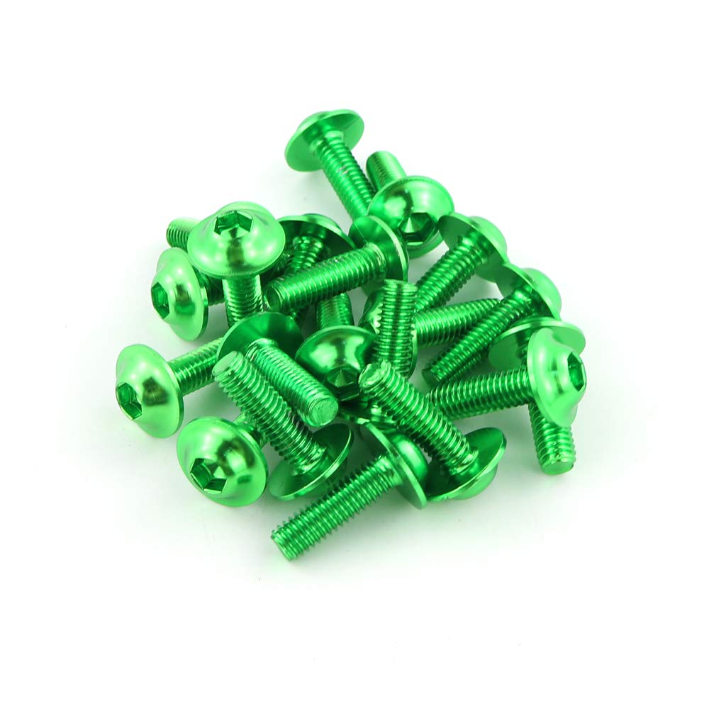 Xitomer Kits de boulons de carénage universels de rechange Fixations compatibles avec SV650, CBR600RR, XSR700, Z650 /Z750/Z800/ Z1000/ZX-6R / ZX-10R / ZX-14, RSV4 (Vert)