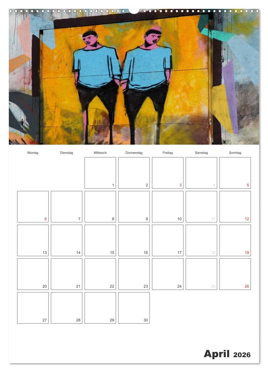 GRAFFITI 2026 / Planer (hochwertiger Premium Wandkalender 2026 DIN A2 hoch), Kunstdruck in Hochglanz