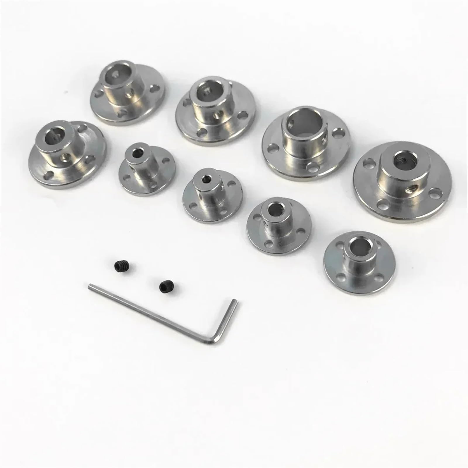 2mm/3mm/3,17mm/4mm/5mm/6mm/6,35mm/7mm/8mm/10mm/11mm/12mm/14mm acoplamiento de brida rígida Motor guía eje acoplador soporte conector 1/2 Uds(2pcs 4mm)
