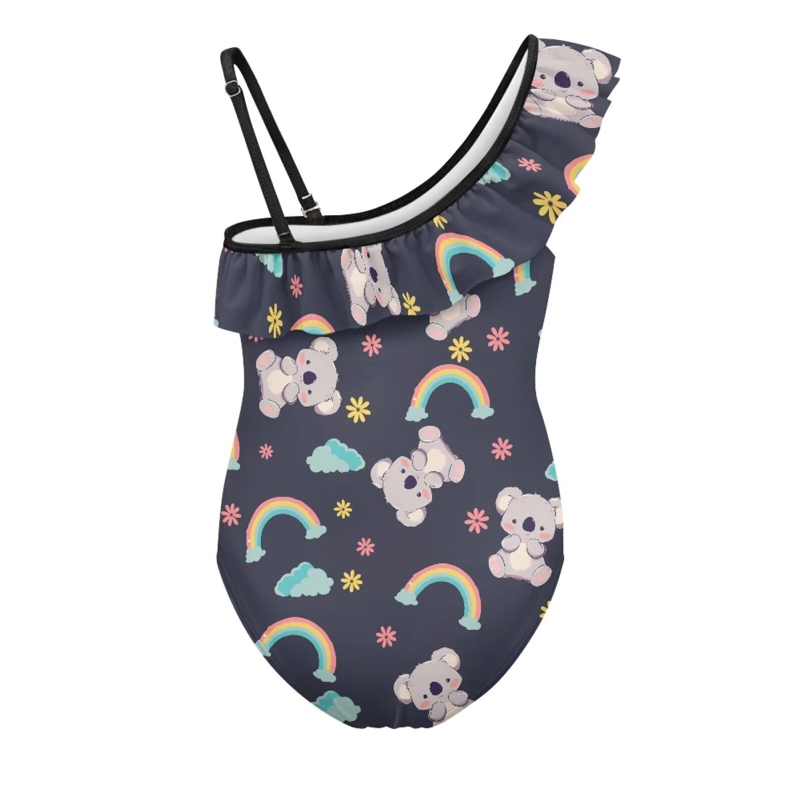 Teen Girls One-Piece Swimwear with Fashion Ruffled Halter, Elastic Fit, Great for Swimming and Beach Play