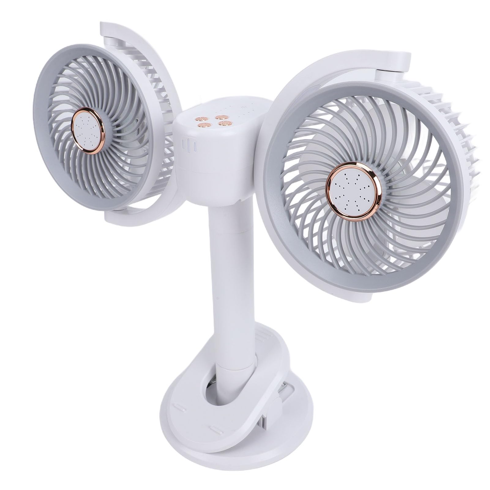 Matybobe Ventilatore da Tavolo a Doppia Testa con Pinza, Ricaricabile