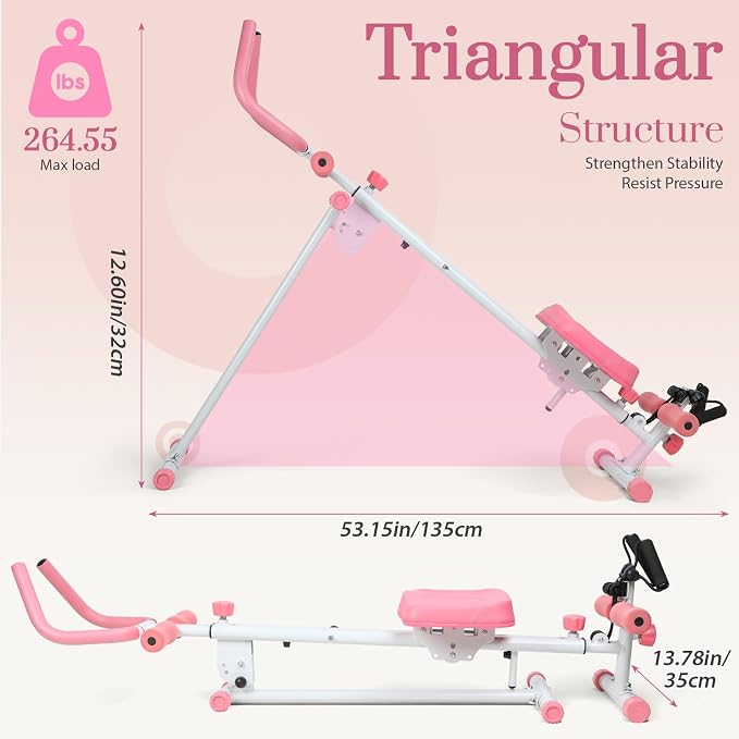 Equipo de ejercicio 4 en 1 máquina de remo plegable para fitness miniatura 7