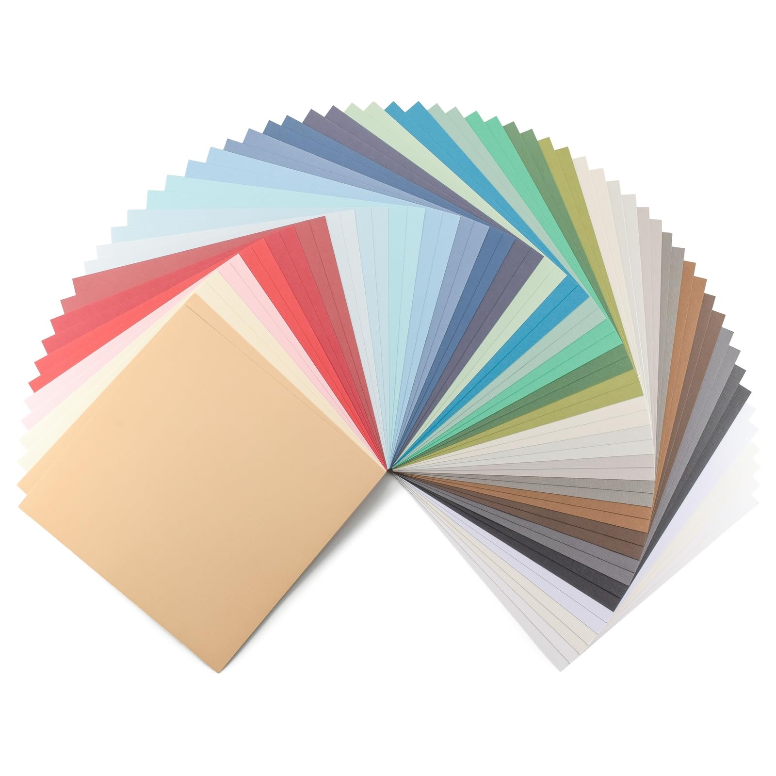 Florence Linen Cardstock 12 x 12 inches, 30 Colours, 60 Sheets of 250 GSM Coloured Paper