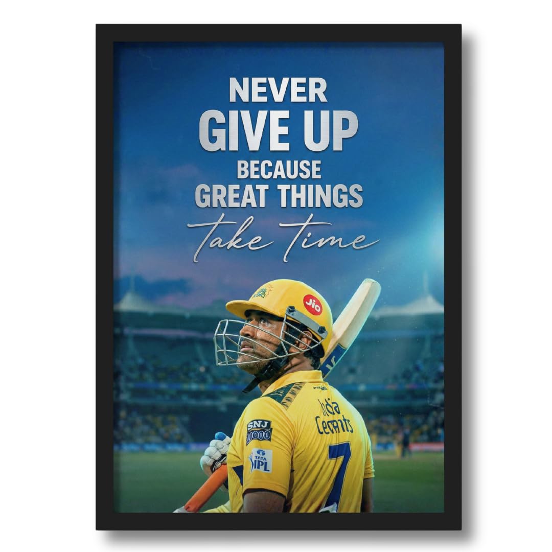 ArtAction MS Dhoni Wall Frame Poster | Motivational Cricket Decor for Office, Study Room | A4 Size | MS Dhoni Quote Wall Frame | Inspiring Gifting for Cricket Fans & Athletes-image-17