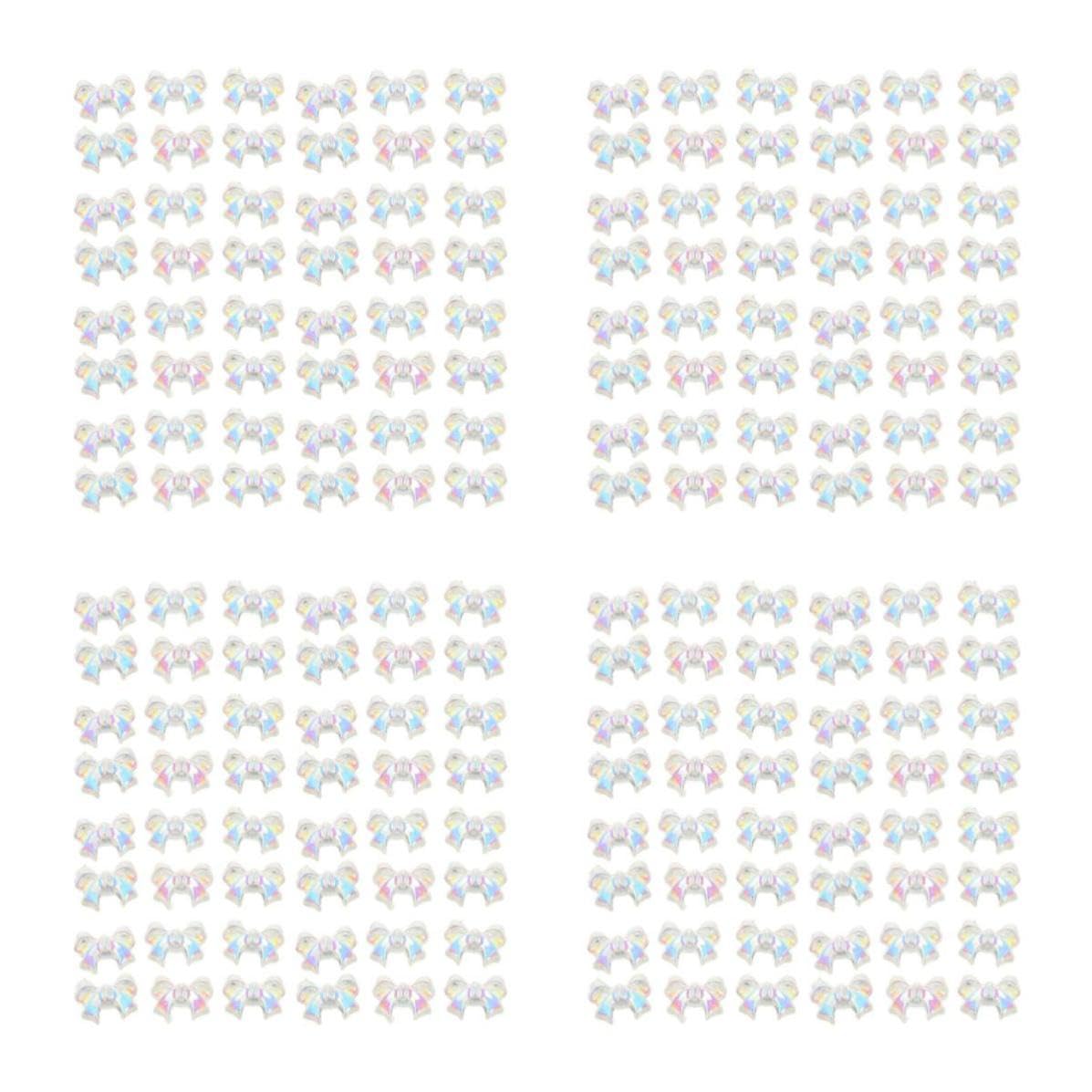 Tofficu 800 Piezas Dijes de Uñas Lazo de Resina 3d Fáciles de Aplicar para Decoración DIY en Estilo Diario Casa, Accesorios Adorables para Uñas de Chicas y Adolescentes