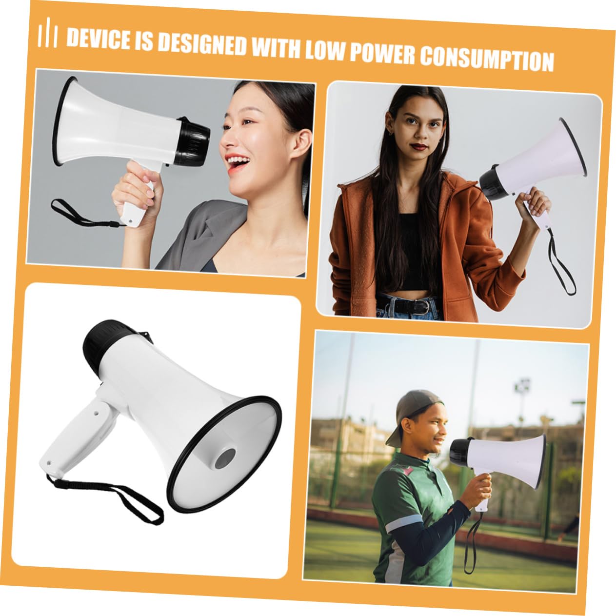 BRIGHTFUFU 1set Portable Loudspeaker with Volume Sound for Sports Events Rallies More Communication Recording Capabilities Handheld Megaphone